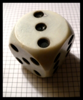 Dice : Dice - 6D - Very Large White Plastic With Black Pips